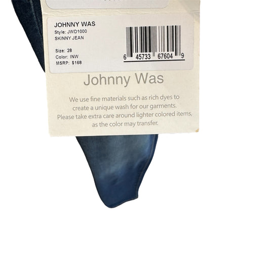Johnny Was Skinny Blue Indigo Wash Jeans Size 28