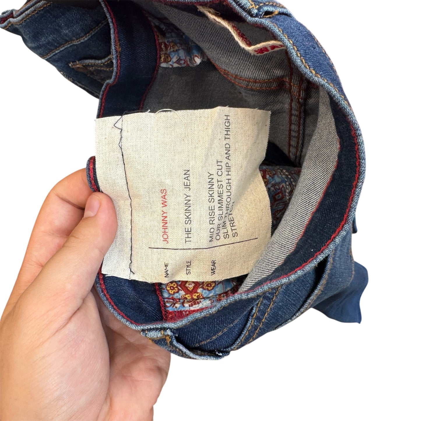 Johnny Was Skinny Blue Indigo Wash Jeans Size 28
