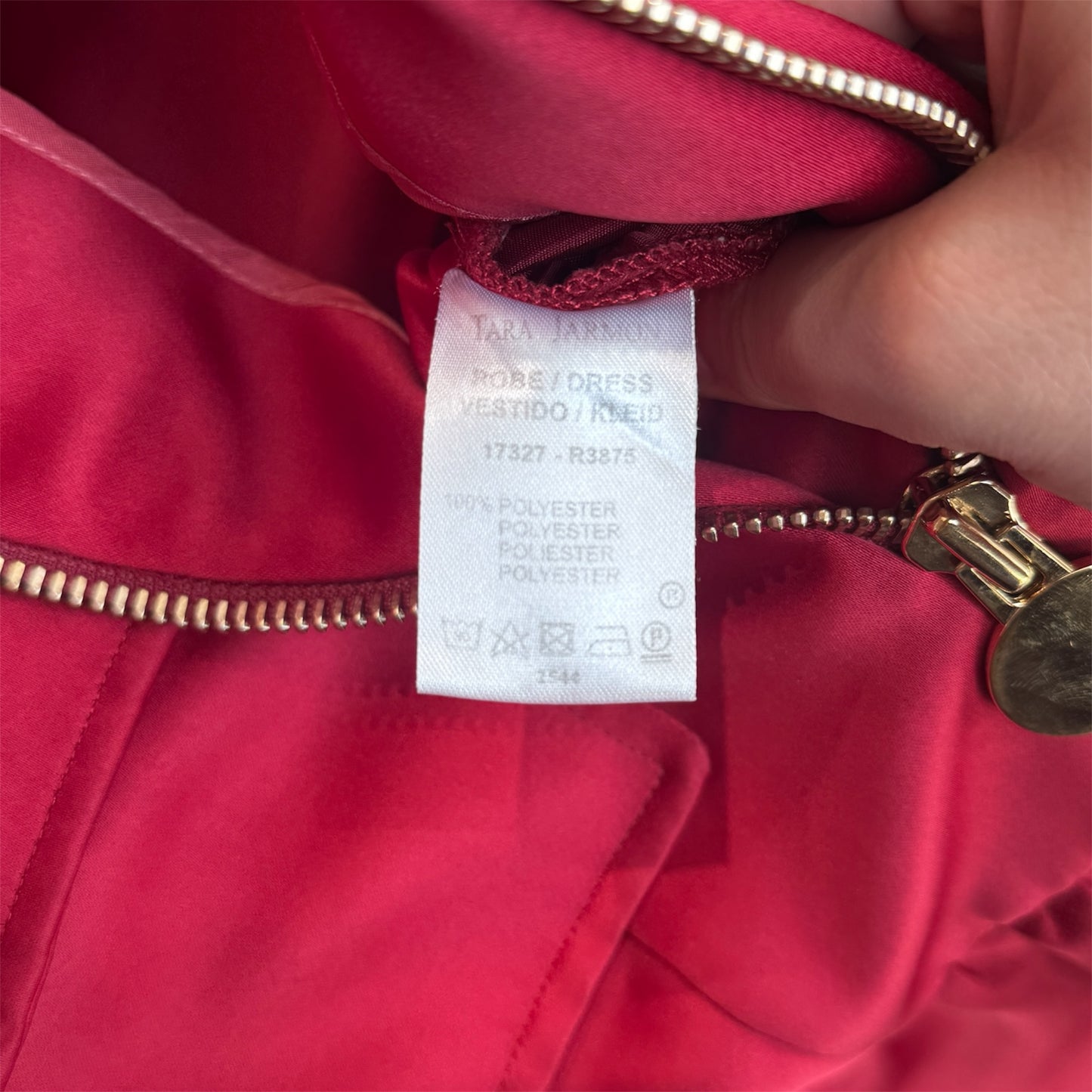 Tara Jarmon Red Pocket Dress Size 40 Made in Romania