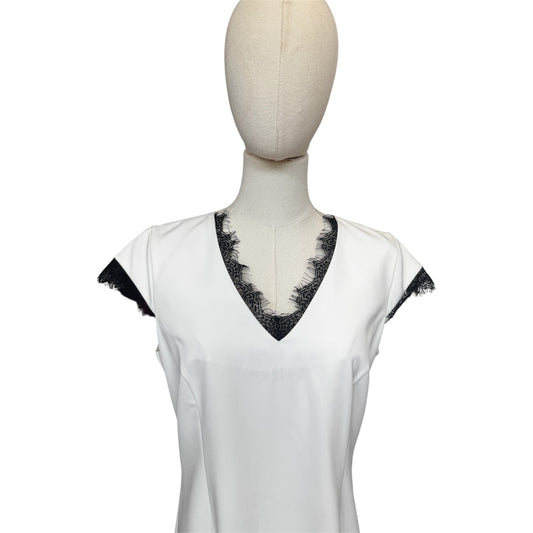 D. Exterior White Sleeveless Dress Made in Italy Size 44