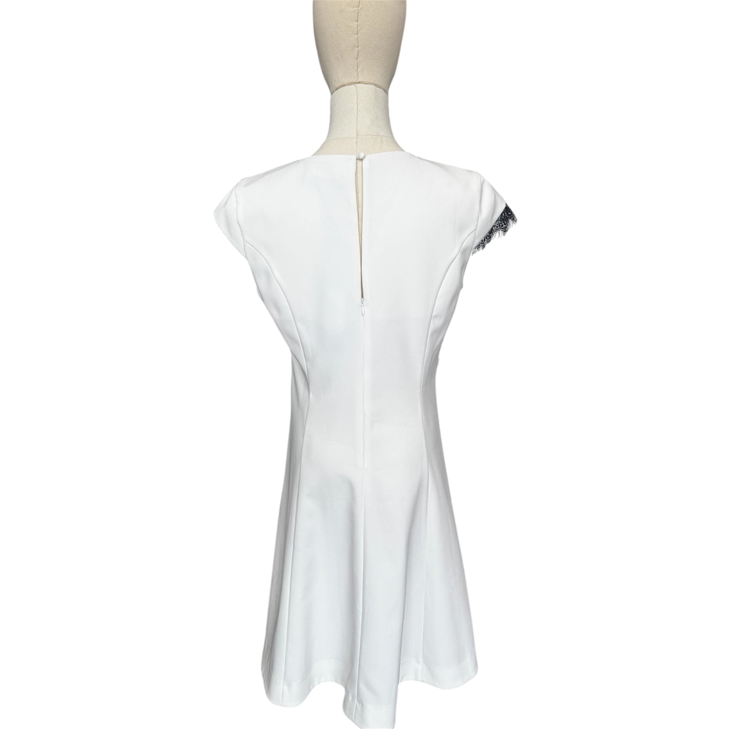 D. Exterior White Sleeveless Dress Made in Italy Size 44