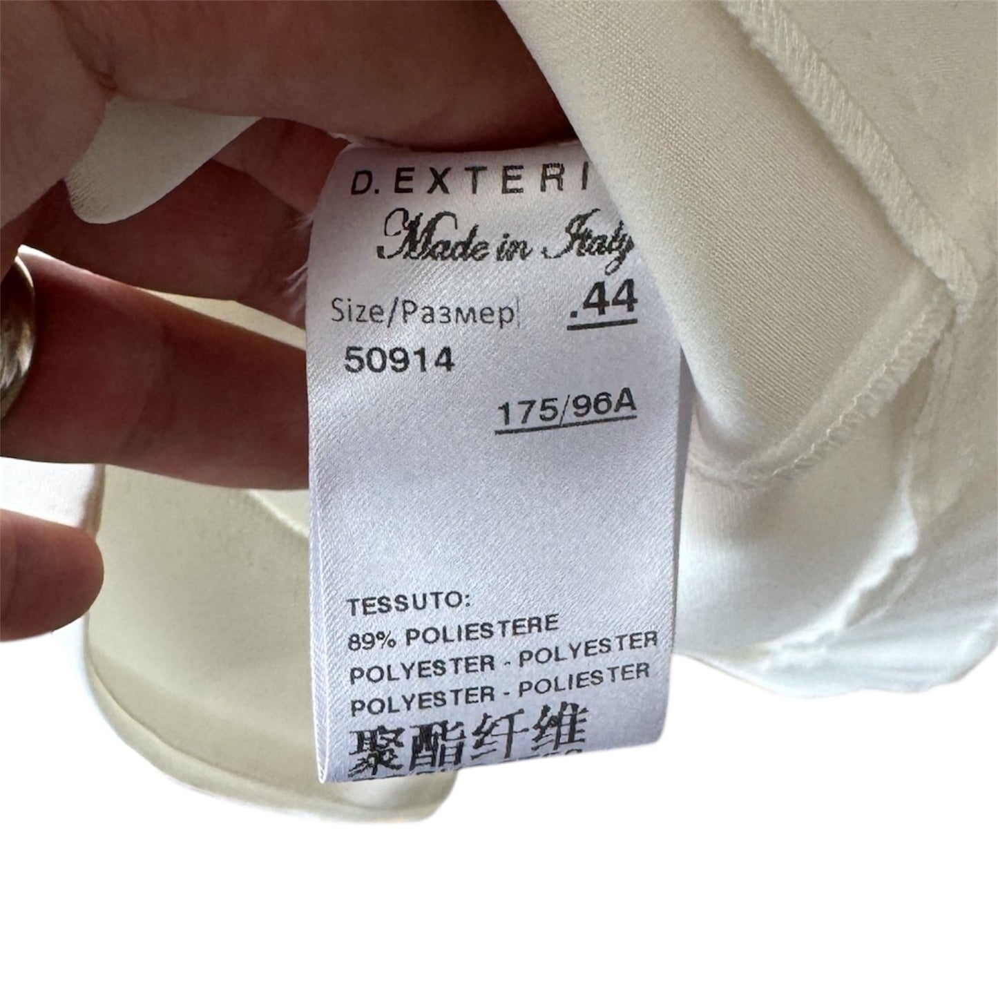 D. Exterior White Sleeveless Dress Made in Italy Size 44