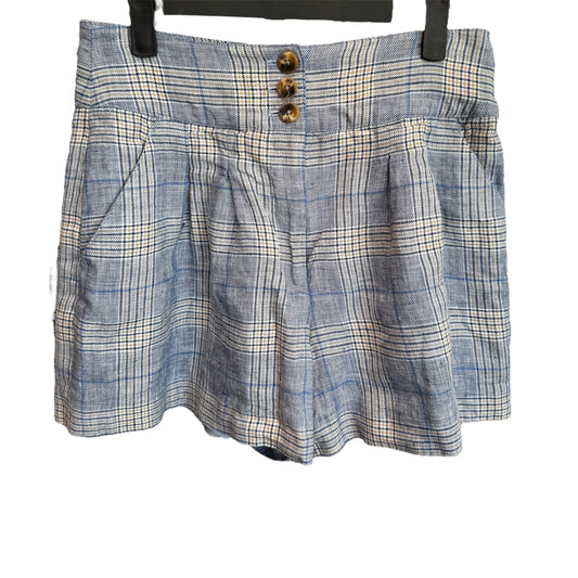 Veronica Beard "Alicia" Pleated Checked Linen Short Size 2