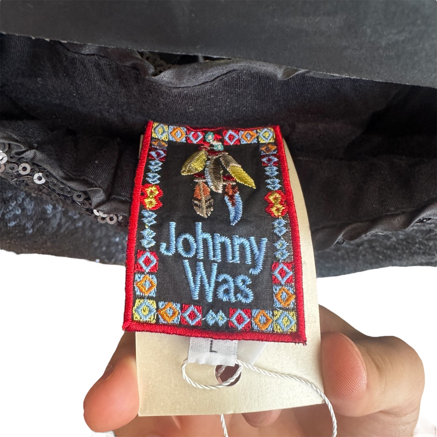 Johnny Was Sequin Black Simona Jogger Size Large