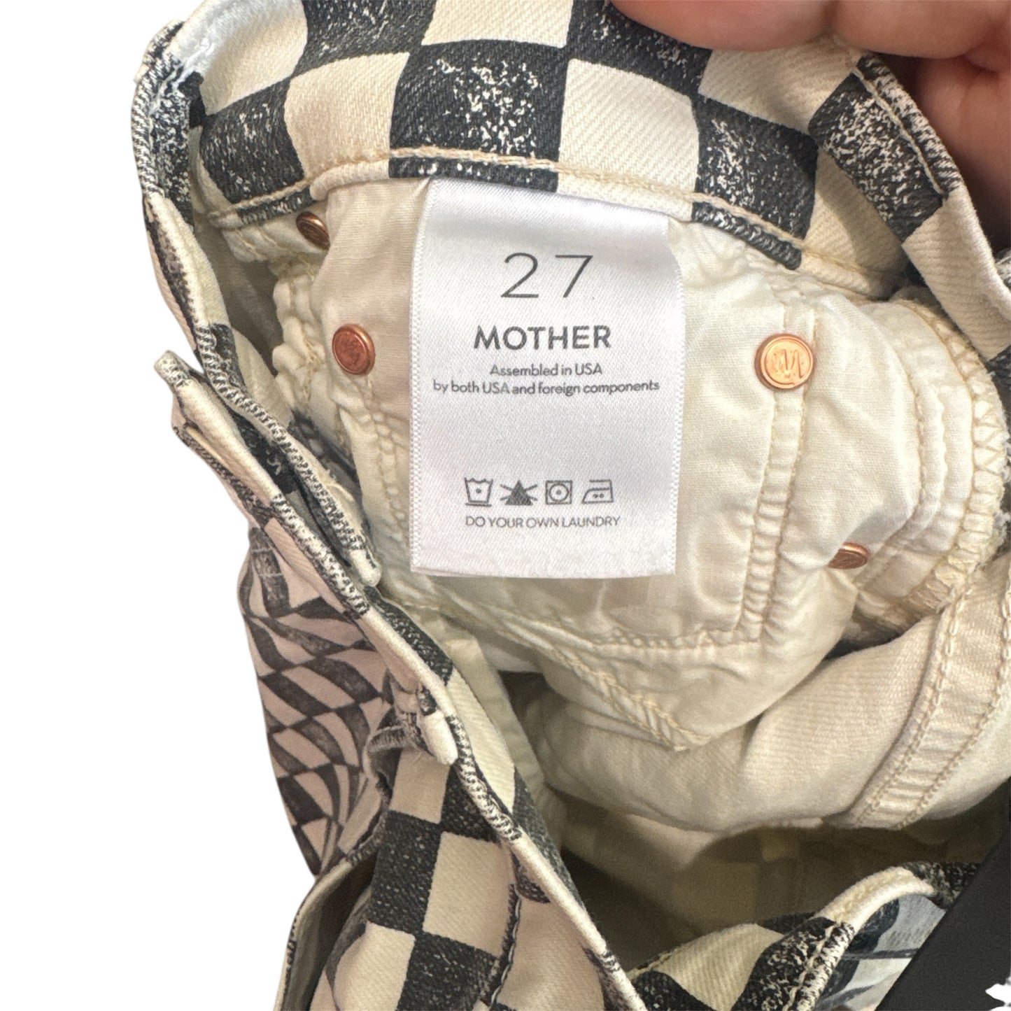 MOTHER The Insider Checkerboard Ankle Jeans Size 27