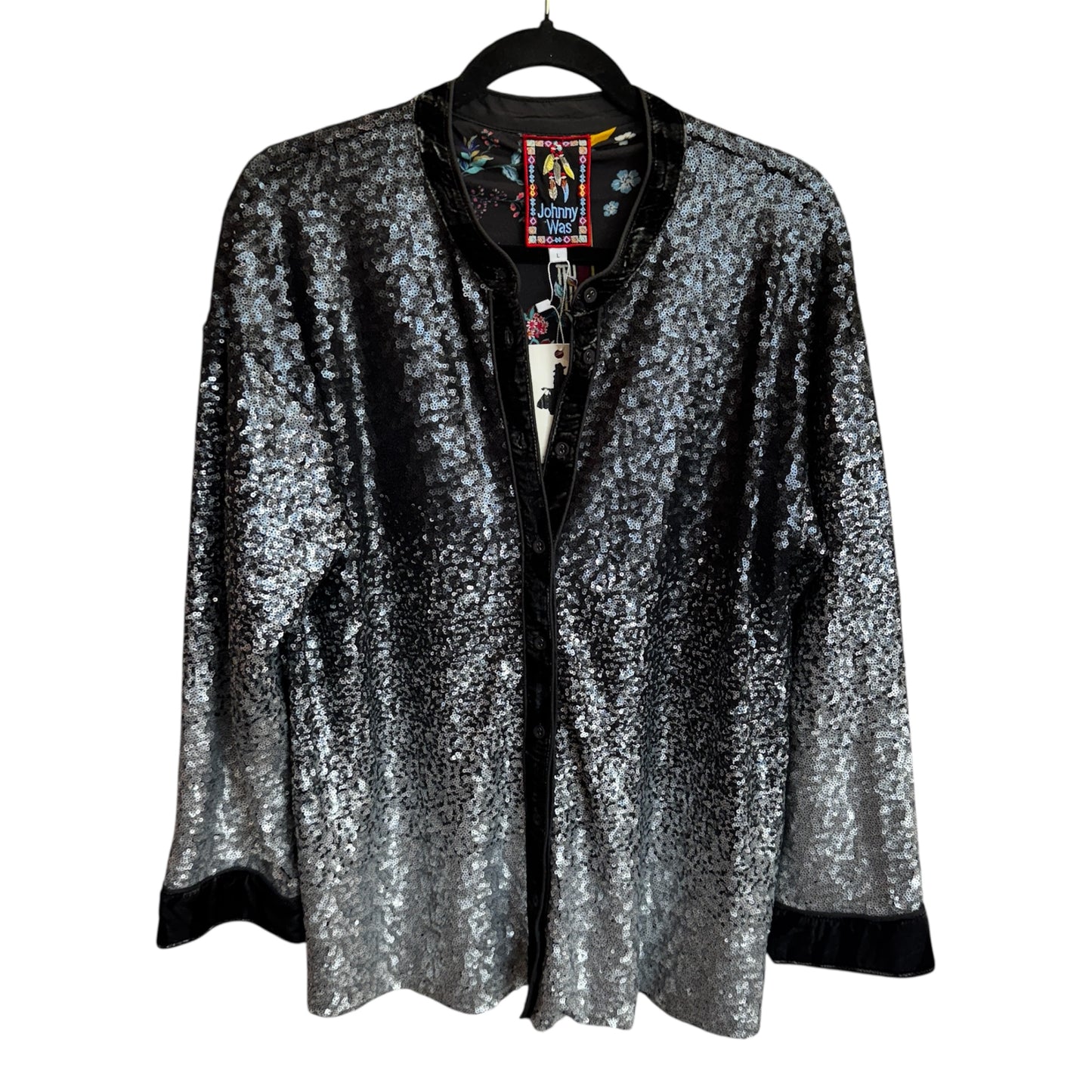 Johnny Was Gradient Sequined Button Up Top (Large)