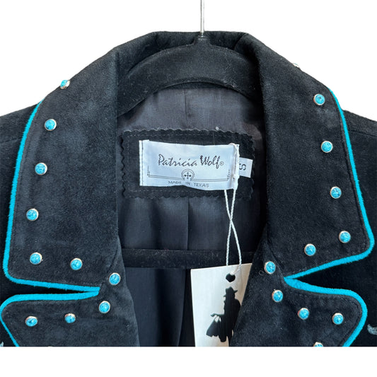 Patricia Wolf Black and Blue Western Jacket western Size S