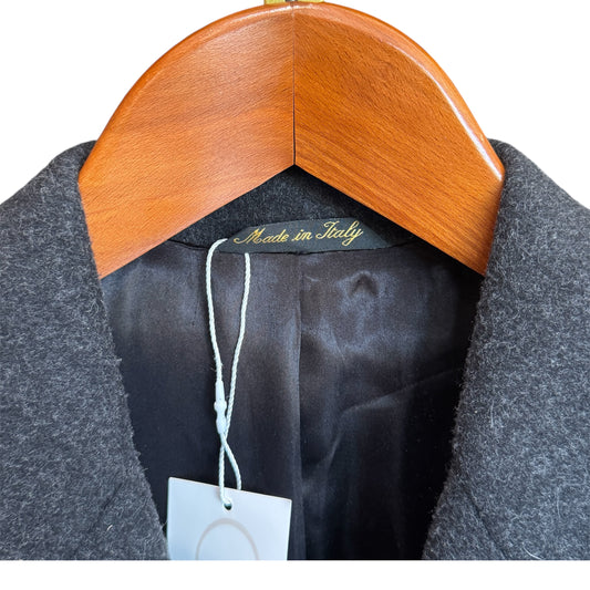 Moda Giovane Ing. Loro Piana Superfine Lambswool Coat in Grey