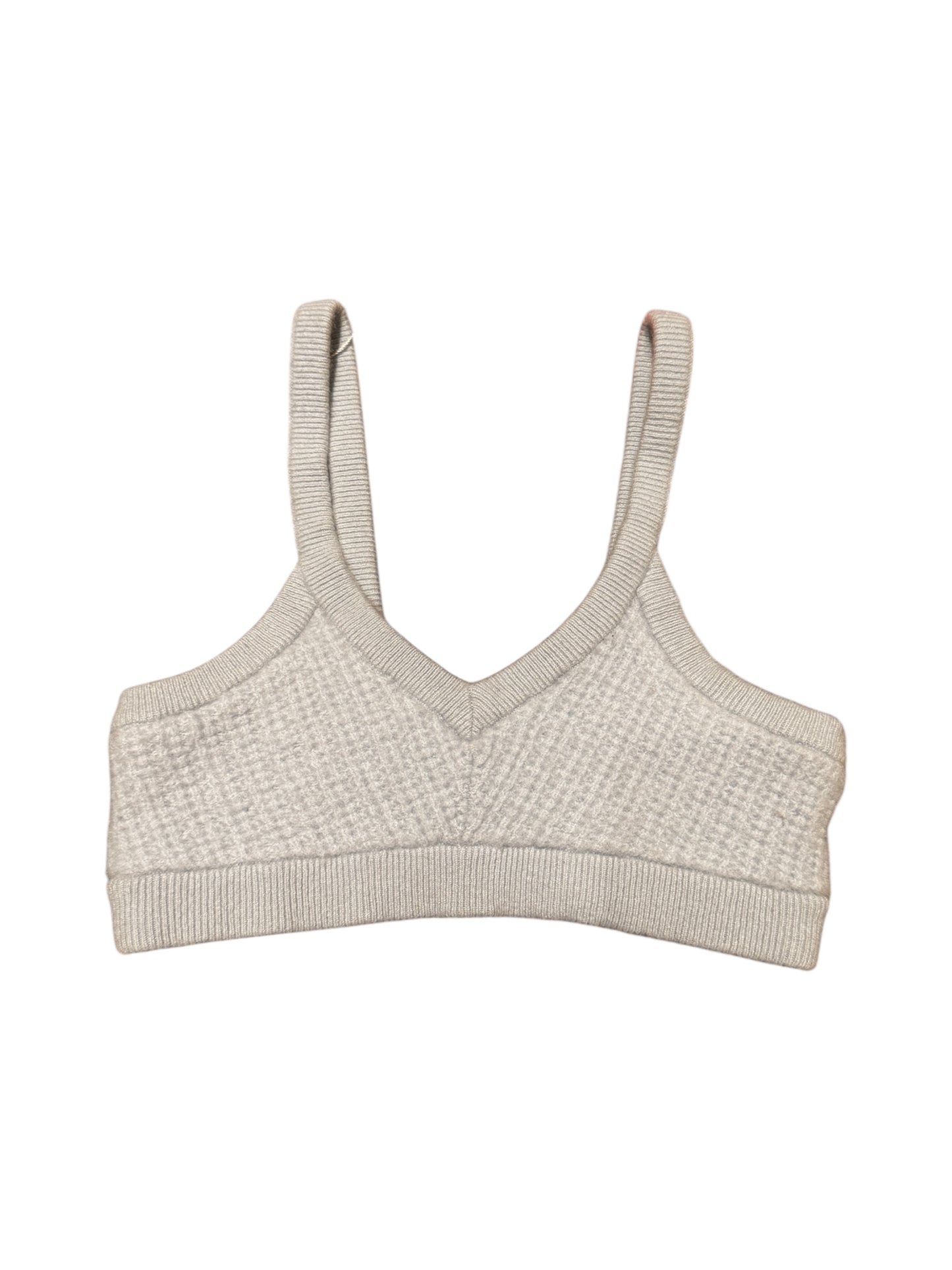 Alo Yoga Plush Cashmere Waffle Bra & Short Crystal Blue Set
