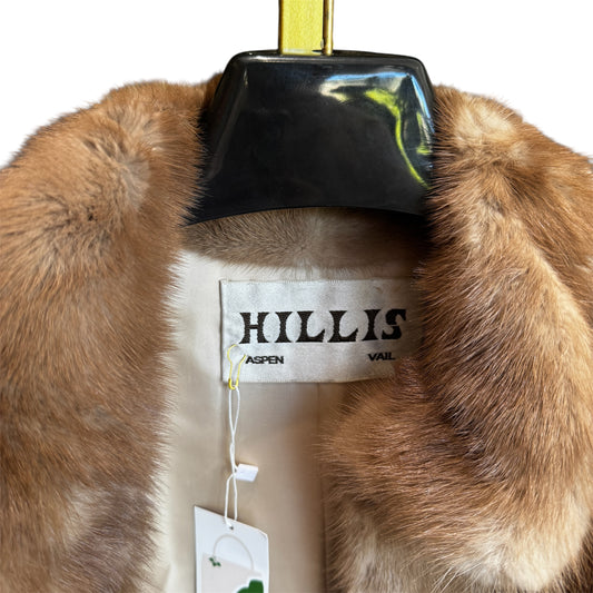 HILLIS Mink Fox Fur Coat One Size