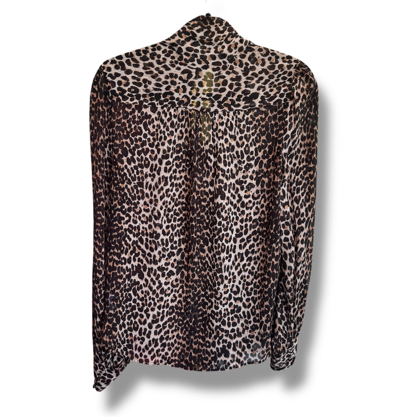 Paige Cleobelle Leopard Print Silk Blouse Size Small