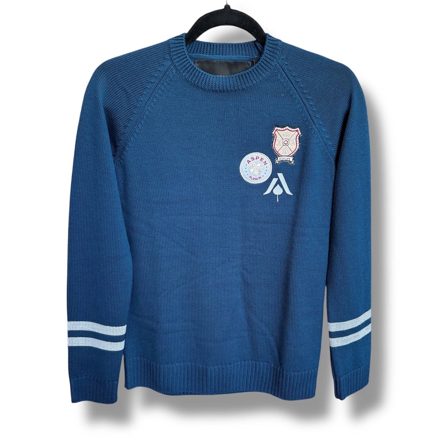 AspenX Nomad Blue Merino Wool Sweater Size M