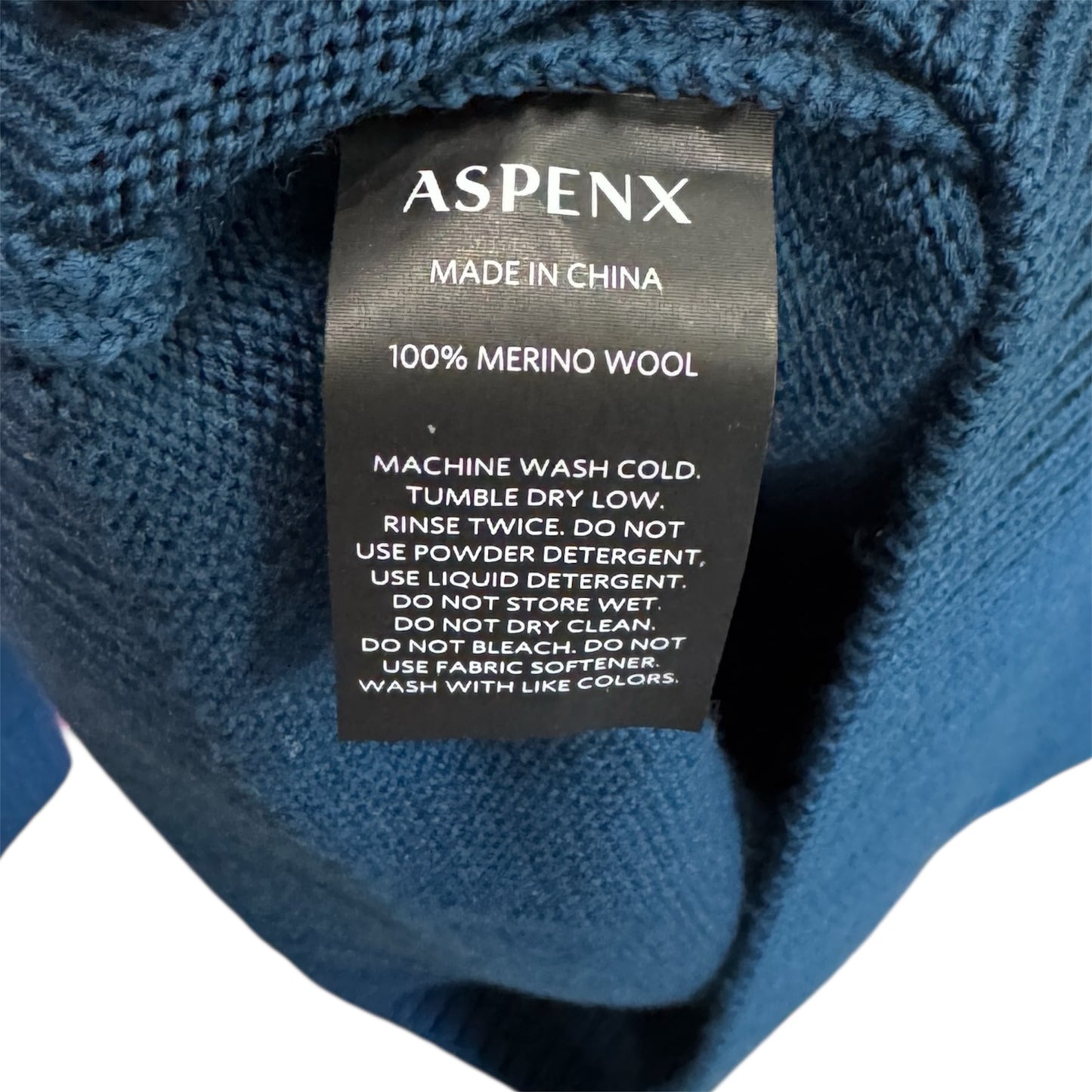 AspenX Nomad Blue Merino Wool Sweater Size M