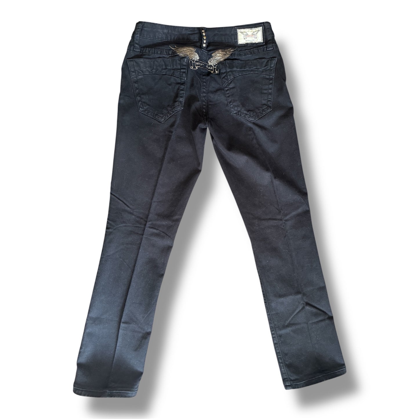 Robin's Jeans Black Brushed Denim Size 26