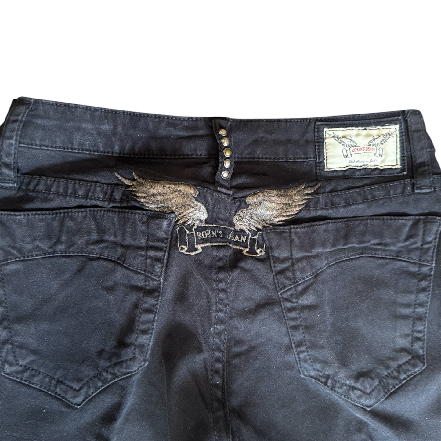 Robin's Jeans Black Brushed Denim Size 26