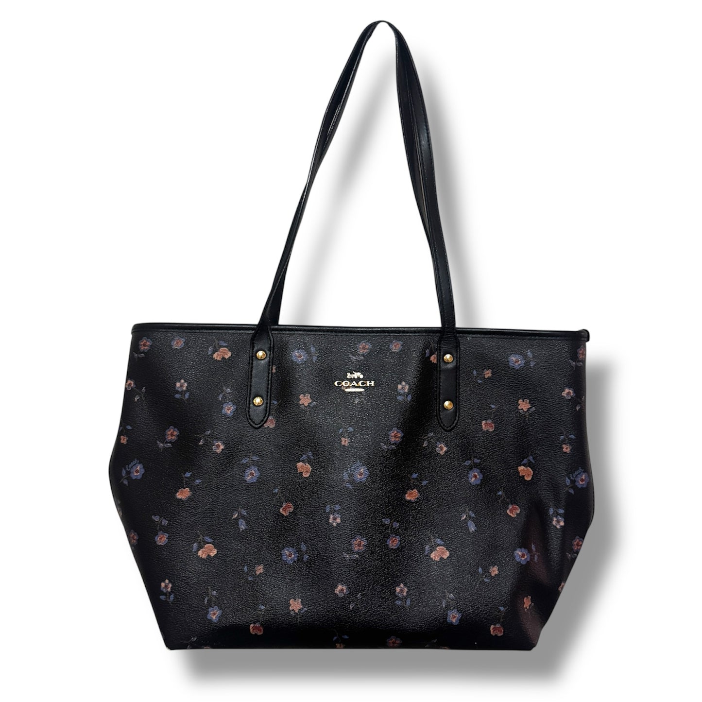 Coach City Tote Black Floral Print