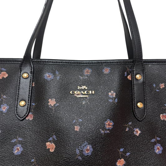 Coach City Tote Black Floral Print