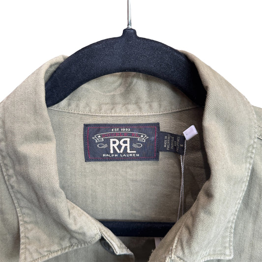 RRL Ralph Lauren Herringbone Military Shirt Size Medium