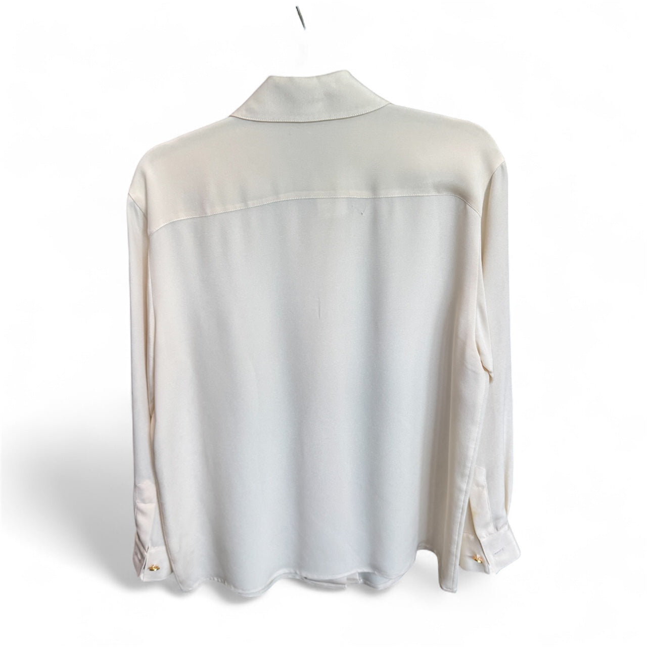 St. John Creme Silk Crepe Blouse Size 6