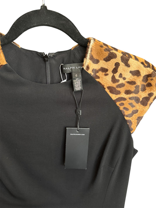 Ralph Lauren Black Label Virgin Wool Calf Hair Shift Dress Size 6