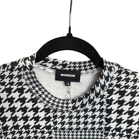 Monrow Houndstooth Black & White Fleece Size Small