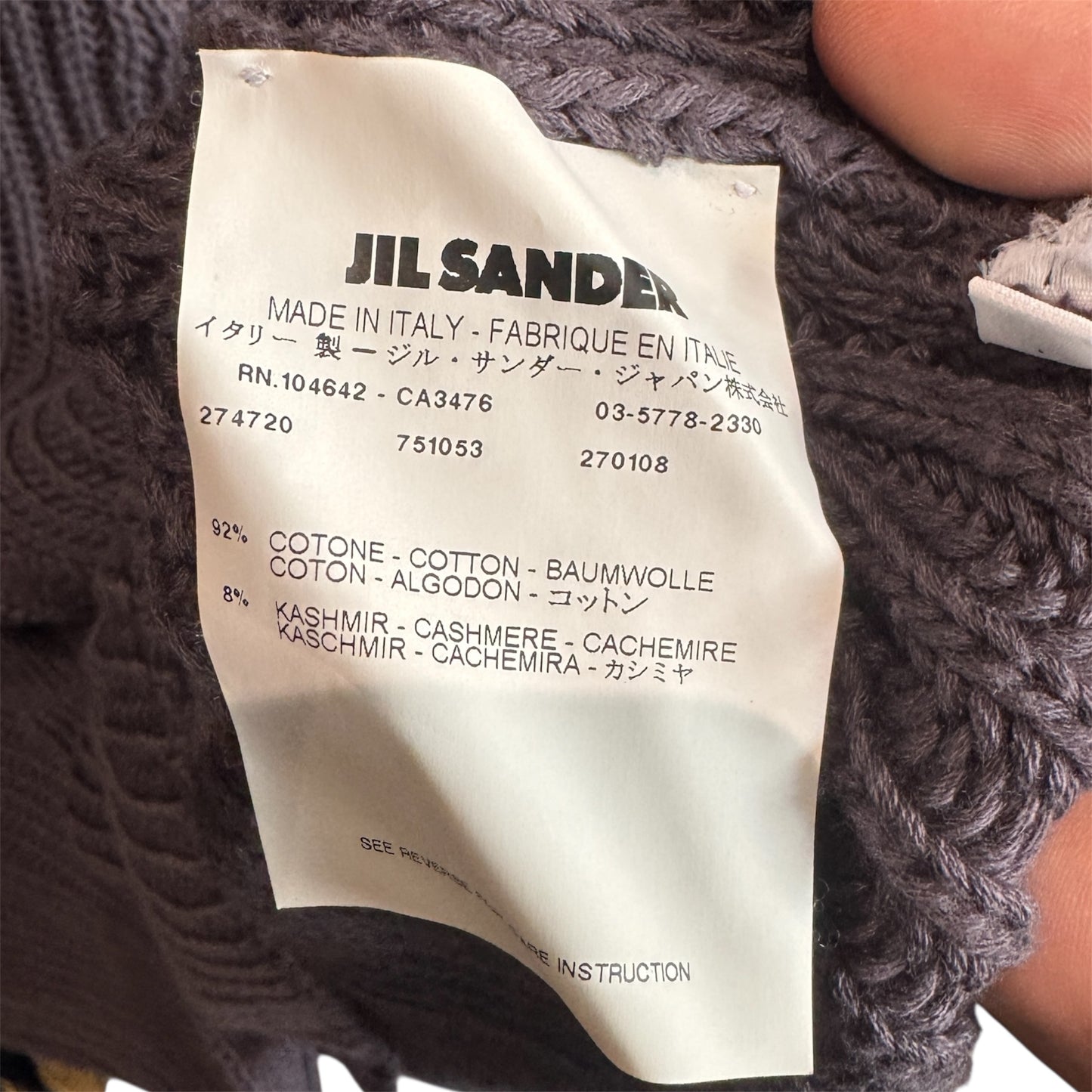 Jil Sander Rib Knit Cardigan in Grey Size 42