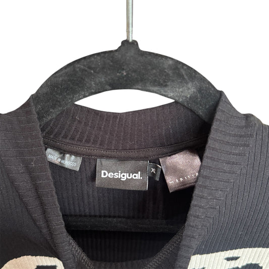 Desigual Short Faces Viscose Skater Dress XL