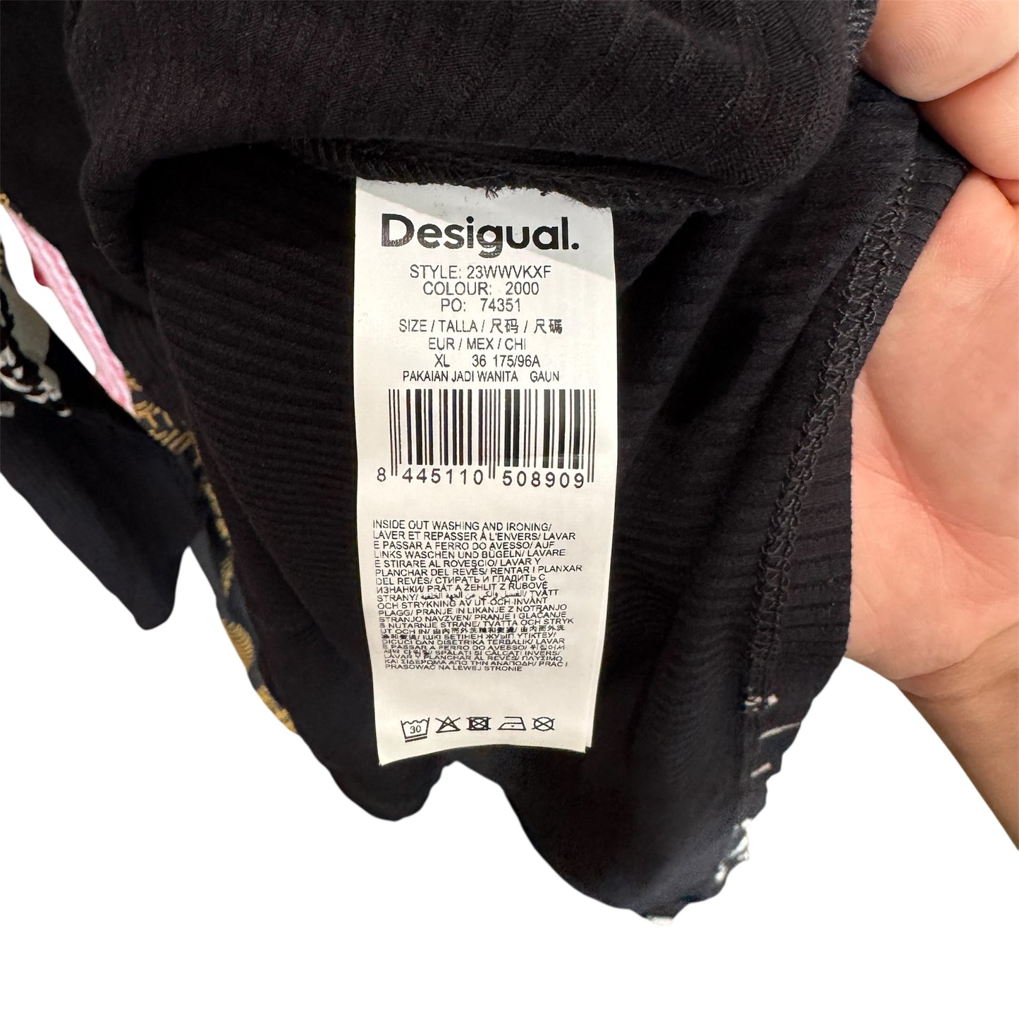Desigual Short Faces Viscose Skater Dress XL