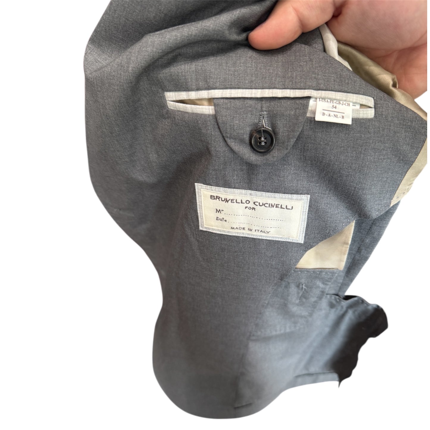 Brunello Cucinelli Gray Wool & Silk Sport Coat Size 54