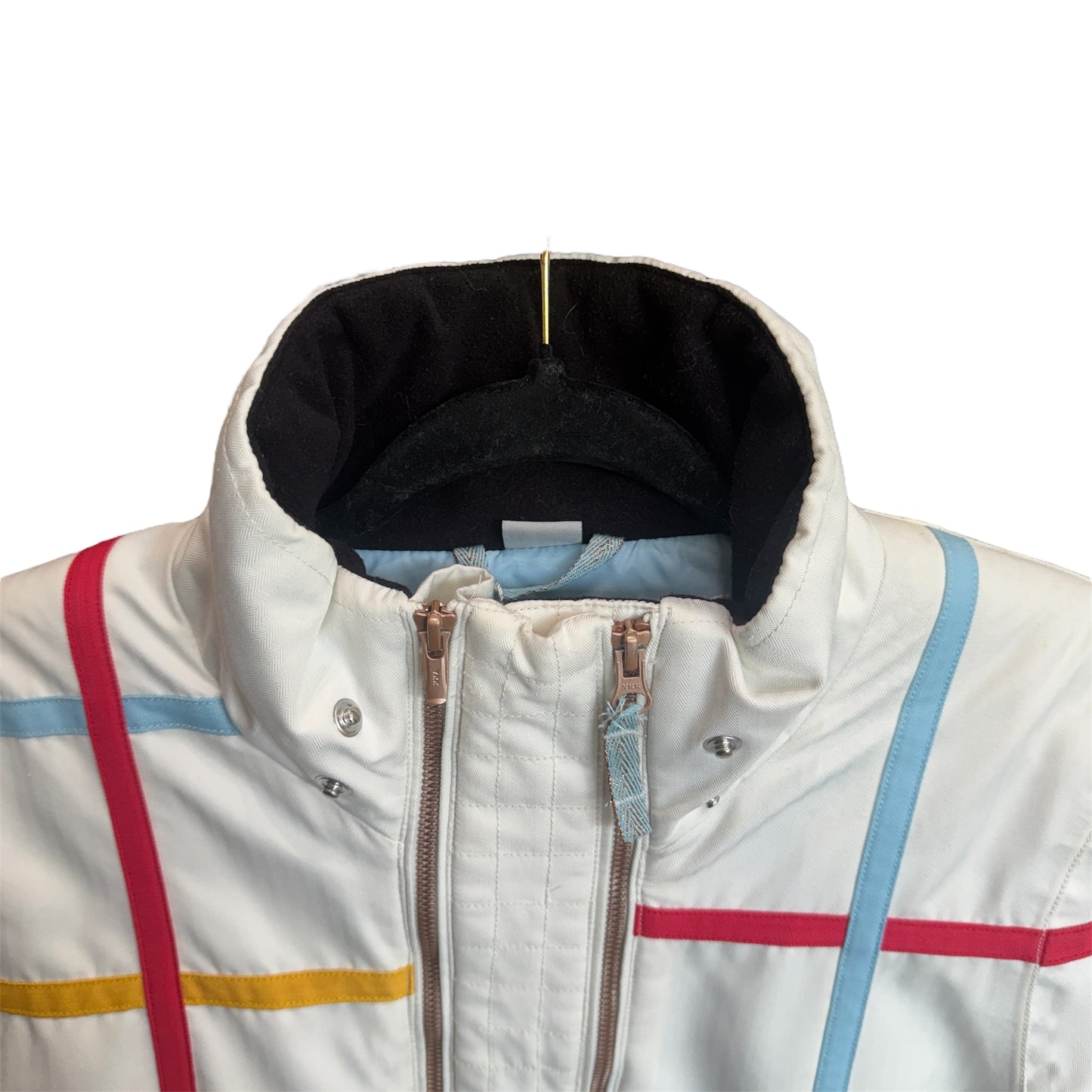 Obermeyer Rebecca Jacket in White and Multicolor Stripes Size 6