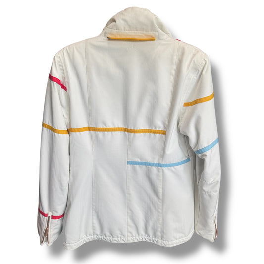 Obermeyer Rebecca Jacket in White and Multicolor Stripes Size 6