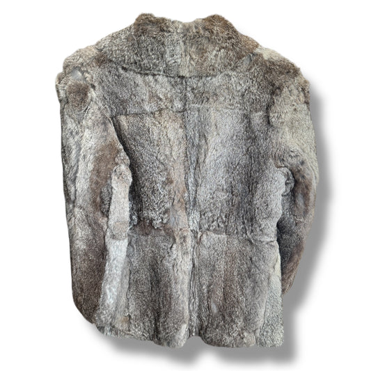 Rabbit Fur Jacket Size Medium in Gray