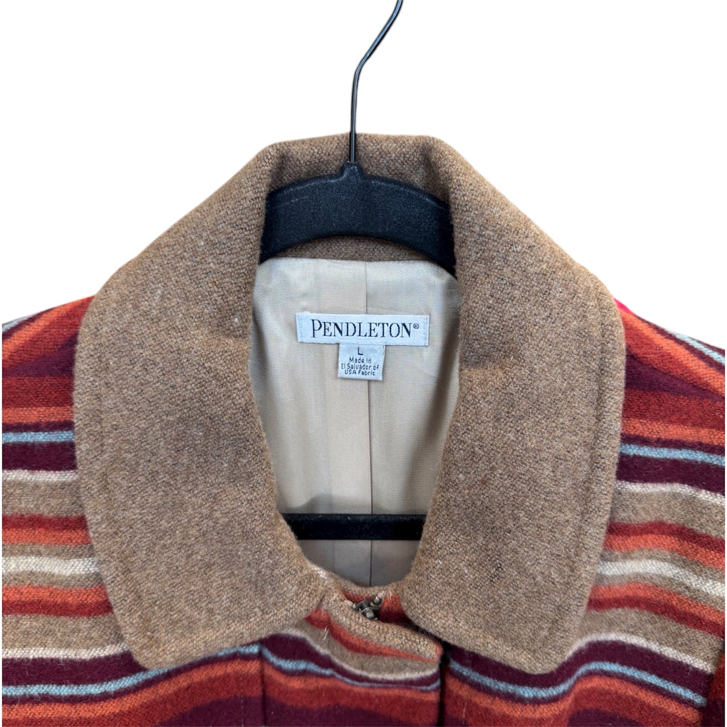 Pendleton Striped Virgin Wool Coat Size Large