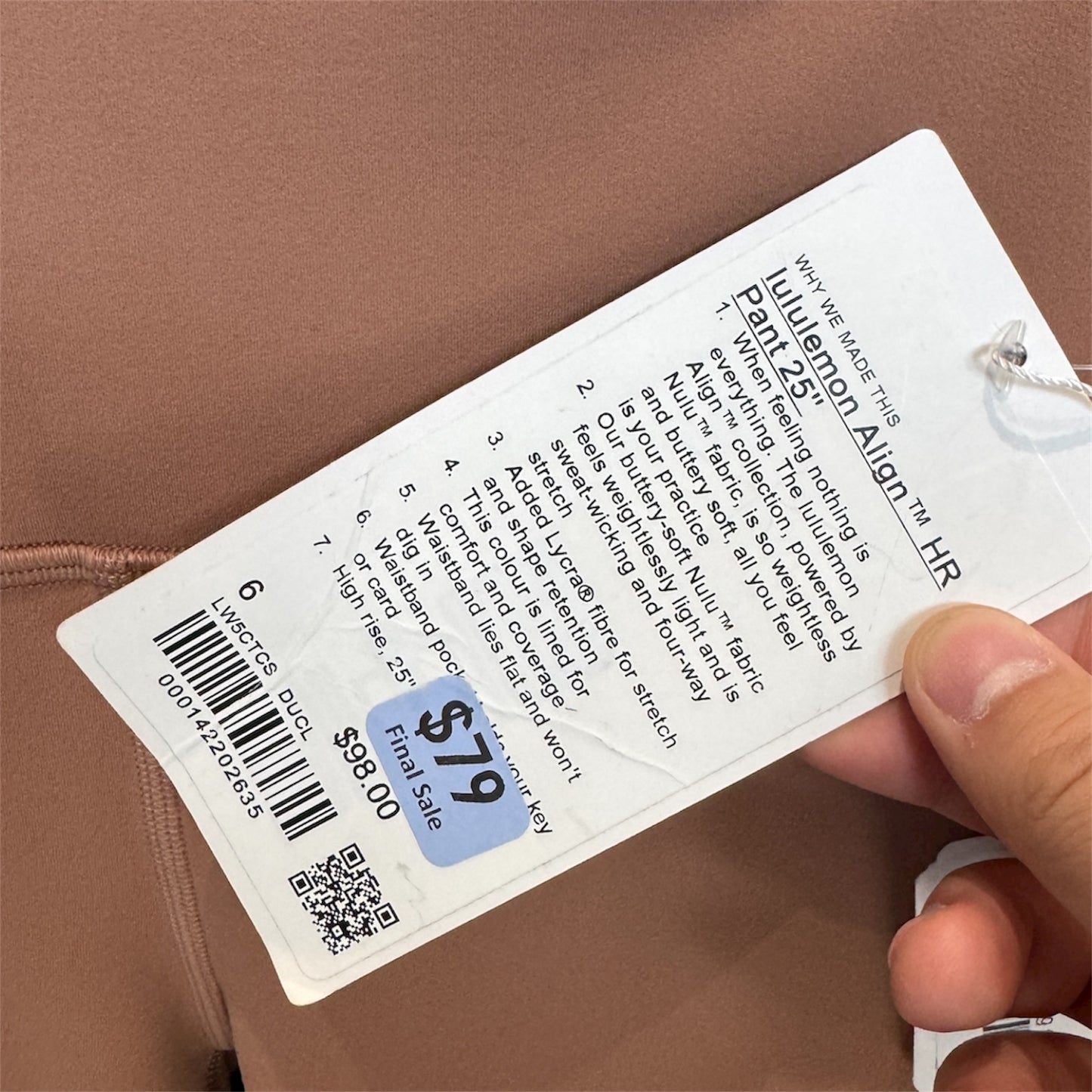 Lululemon Align HR Pant 25" in Pink Salmon Size 6