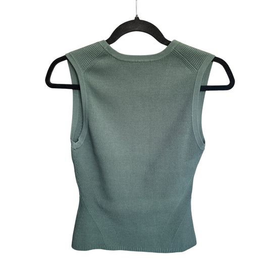 Veronica Beard Sid Knit V Neck Tank in Green Size Small