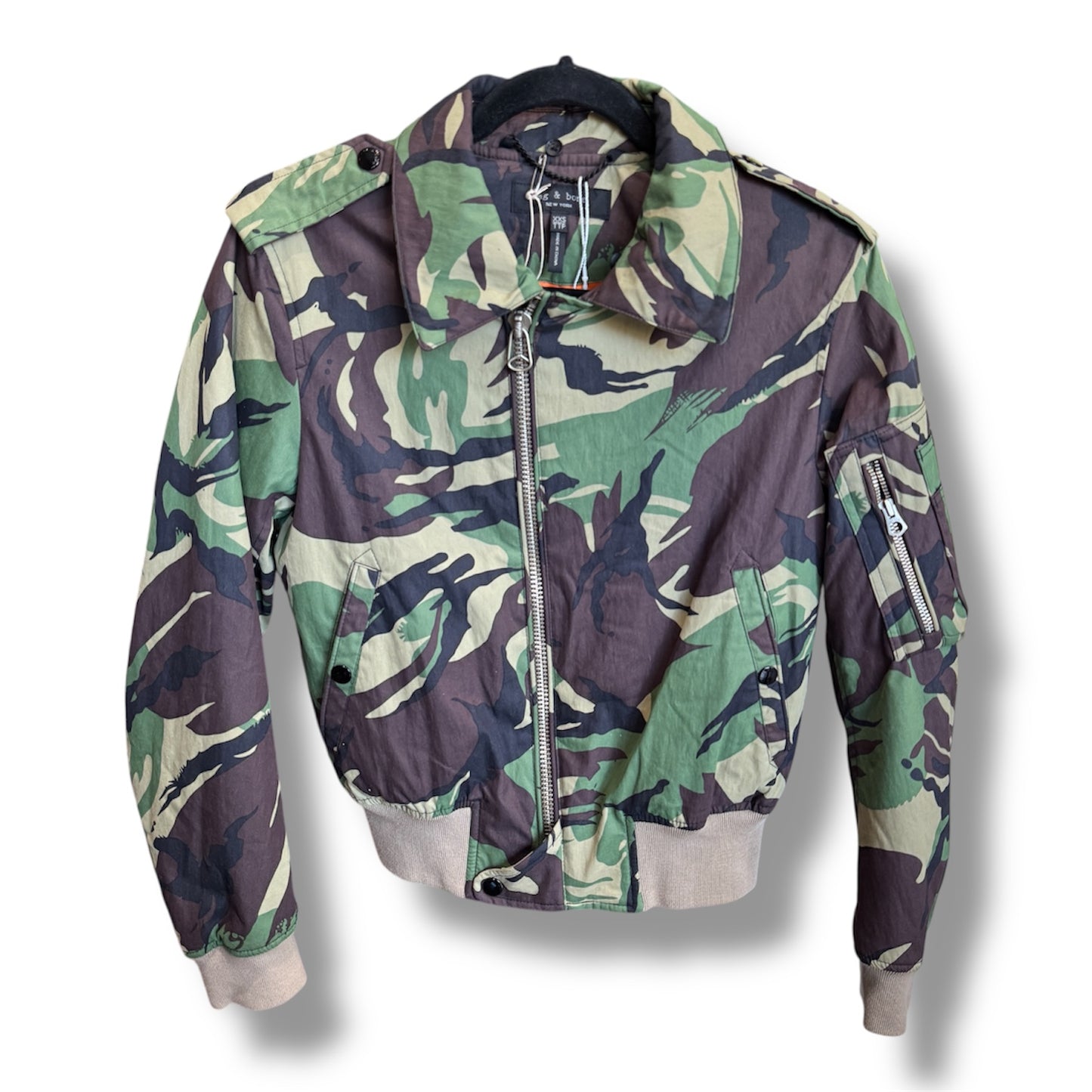 Rag & Bone Camo Bomber Jacket Size XXS
