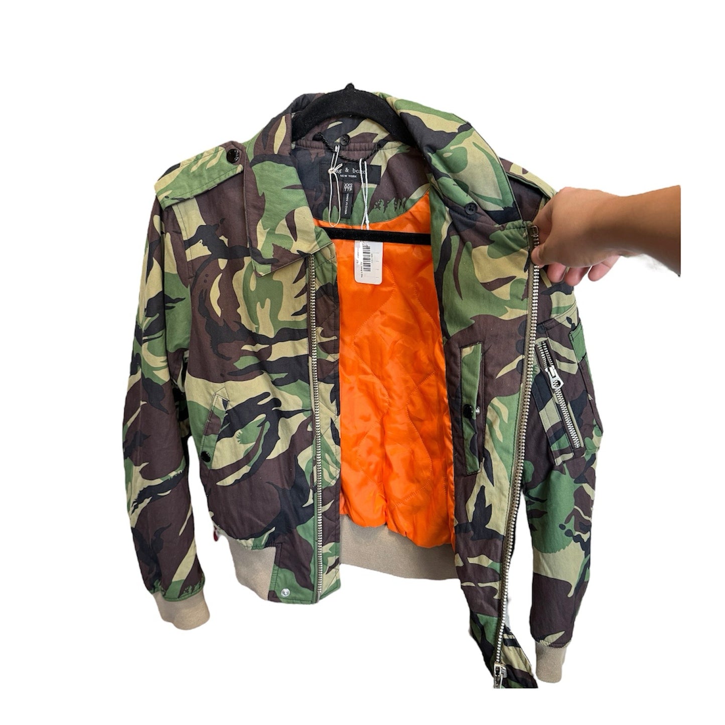Rag & Bone Camo Bomber Jacket Size XXS