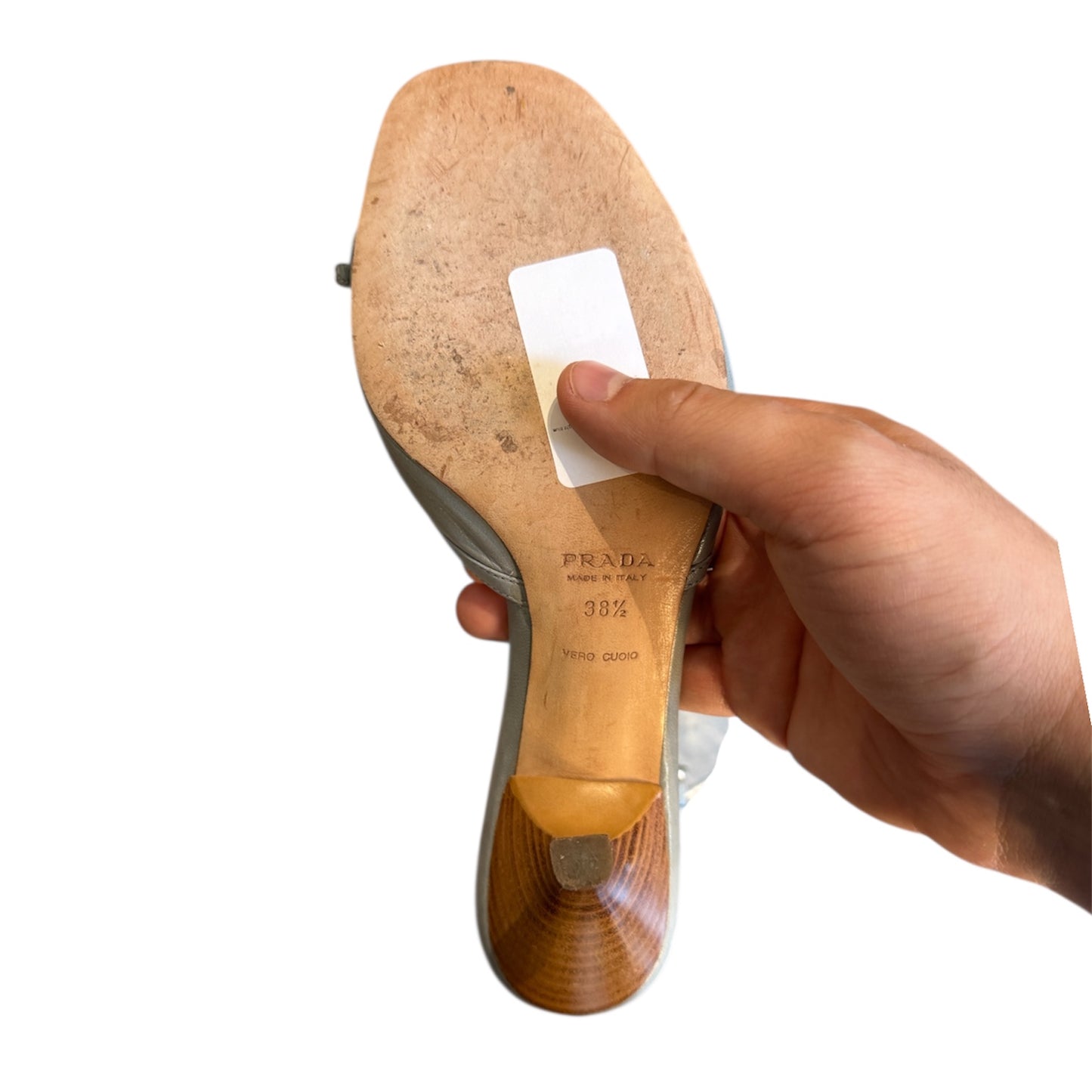 Light Blue Prada 90's Kitten Heels 38 1/2