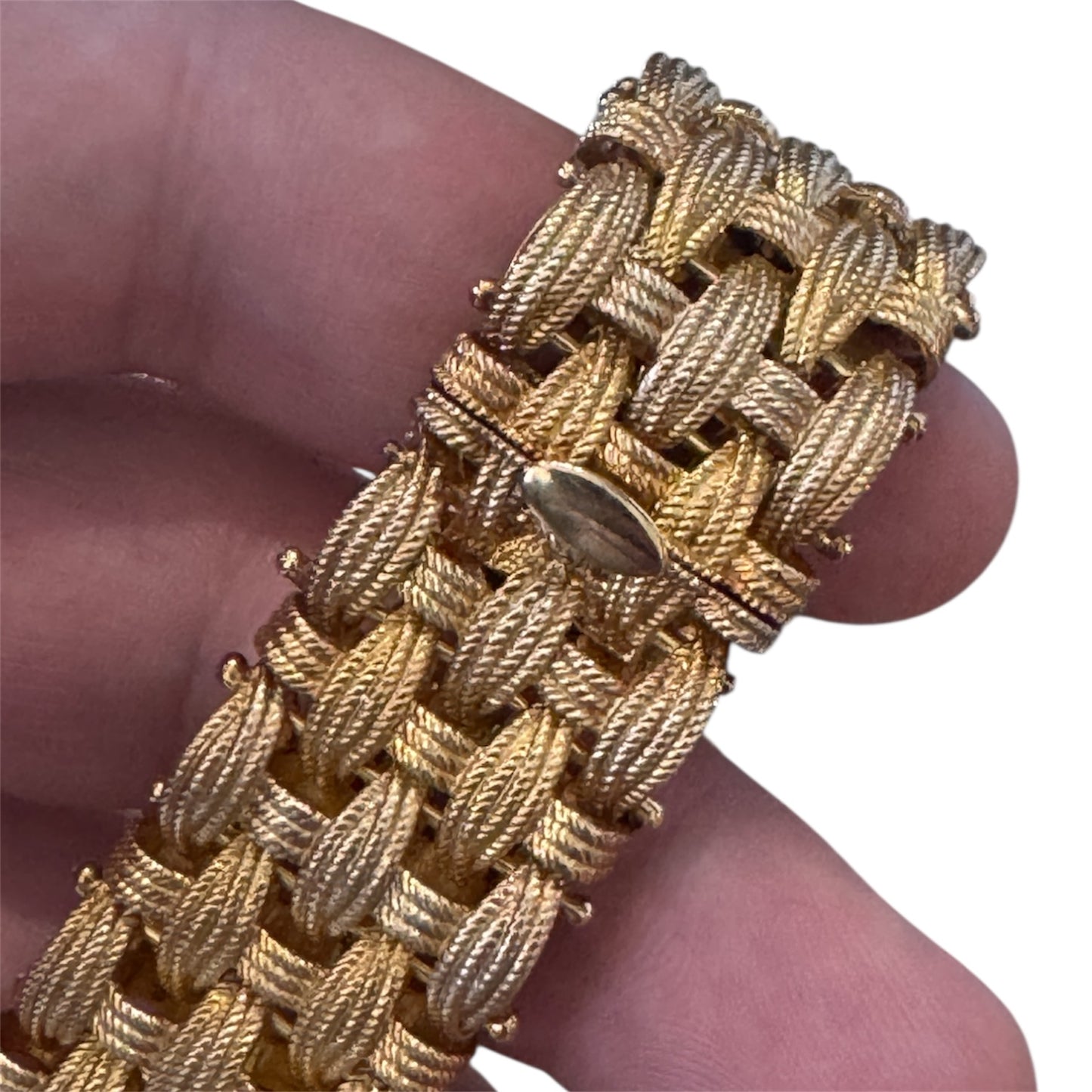 Gold Vermeil Italian Silver Woven Ladies Bracelet