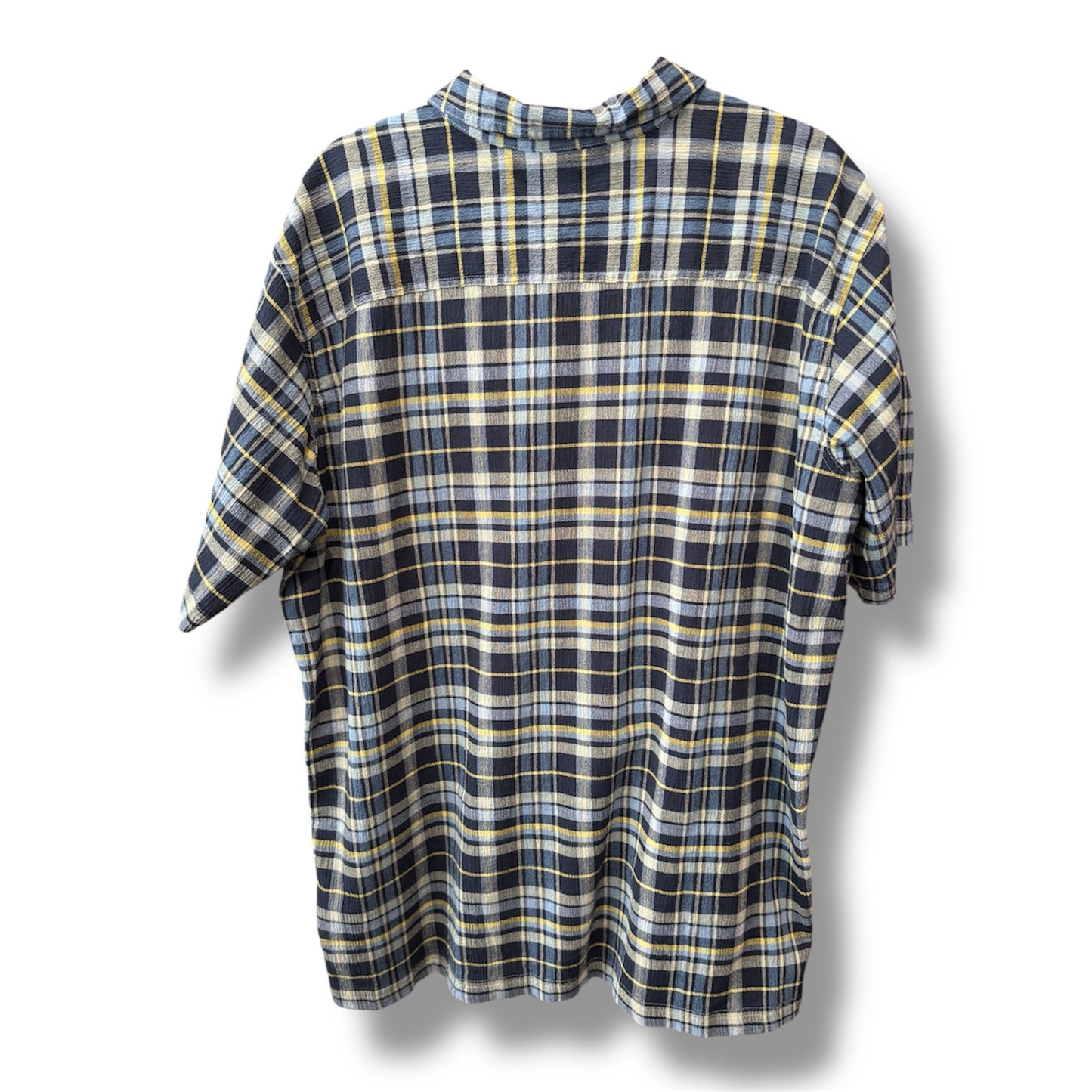 Patagonia Men's Blue/Yellow Cotton Madras Shirt Size XL