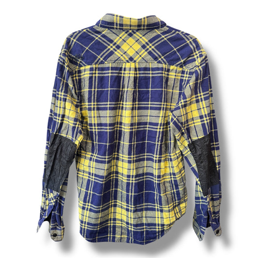 Aztech Mountain Logo Peak Shirt Size Medium Blue Yellow Plaid