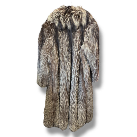 Full Length Fur Couture Somper Furs Beverly Hills Silver Fox Authentic Fur Long Coat