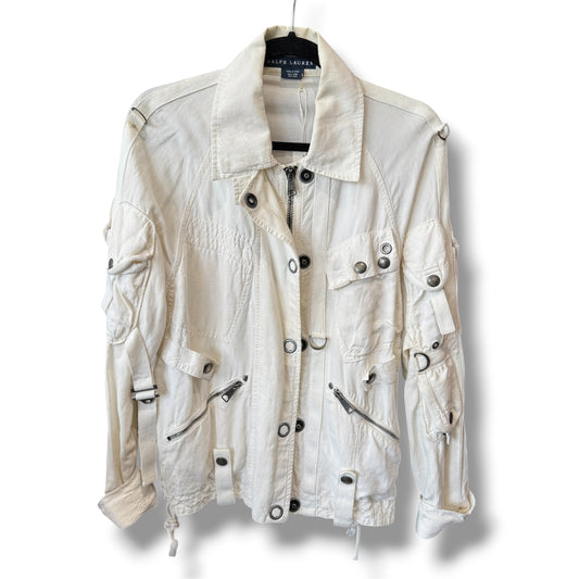 Ralph Lauren Parachute White Military Jacket Size Medium