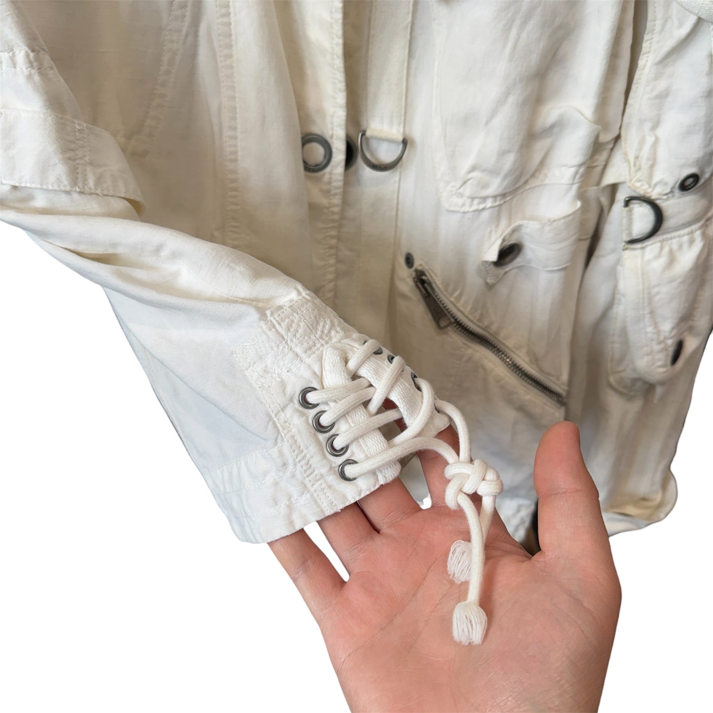 Ralph Lauren Parachute White Military Jacket Size Medium
