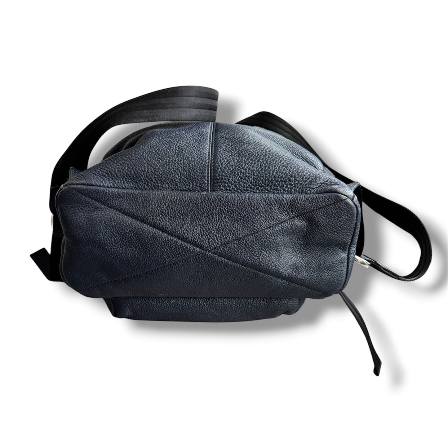 Marc Jacobs Leather Varsity Backback in Navy Blue