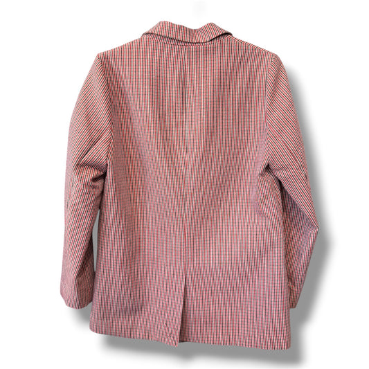 eseOese Double Breasted Red Houndstooth Blazer Size Small