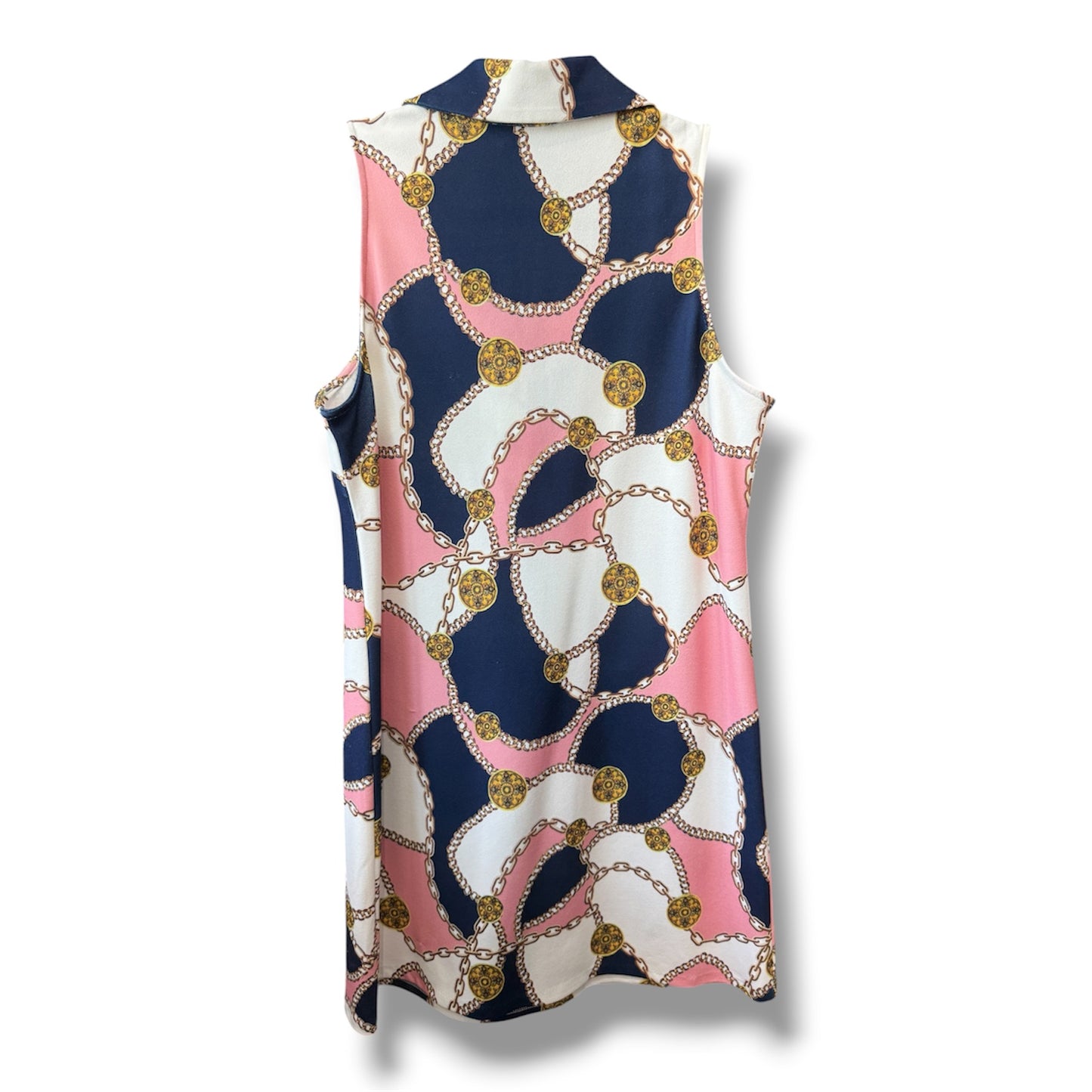 Boston Proper Chain-Print Sleeveless Dress Size M