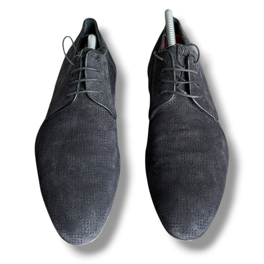 Louis Vuitton Black Damier Laminated Suede Lace Up Derby Size 6
