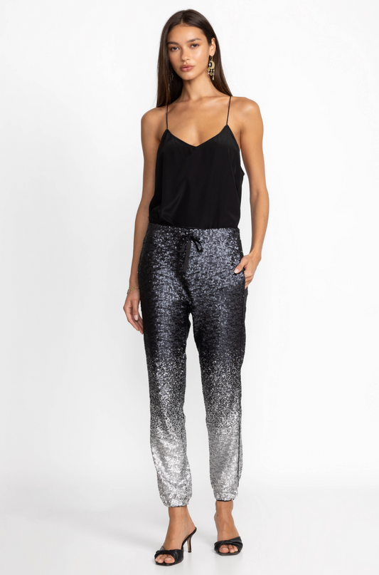 Johnny Was Sequin Black Simona Jogger Size Large