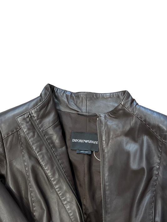 Emporio Armani Vintage Brown Leather Jacket